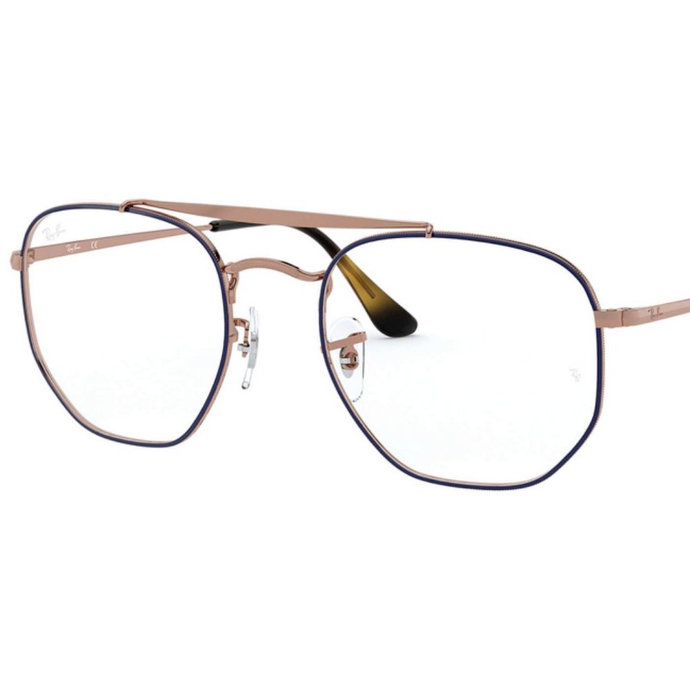 Ray Ban Eyeglasses Frame RB3648V 2975 54-21-145 Rose Gold Blue Metal